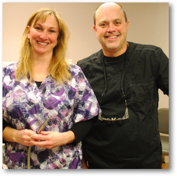 Jennifer and Dr. Habbel pause for the photographer